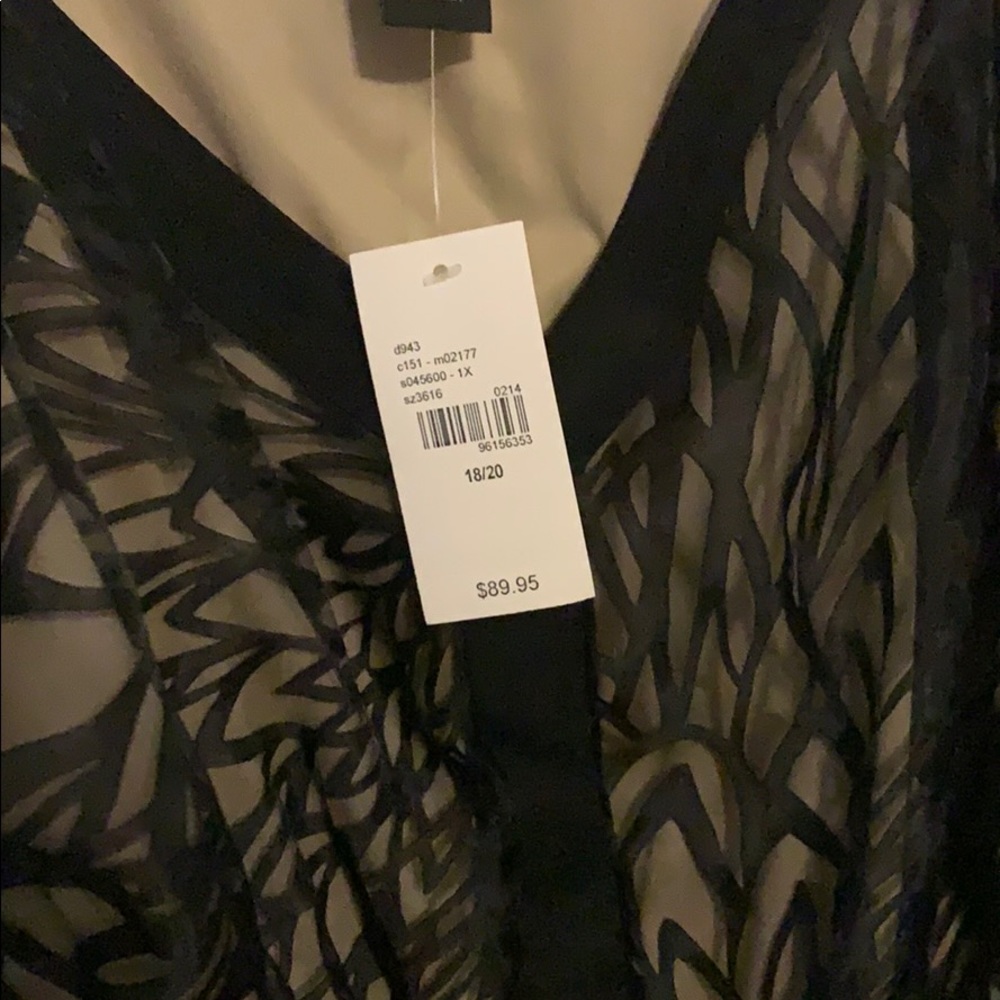 Lane Bryant black tan tulle belted dress 18/20 - Picture 4 of 6
